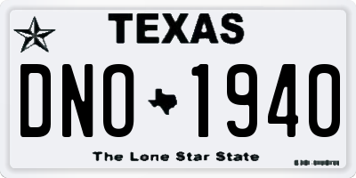 TX license plate DNO1940