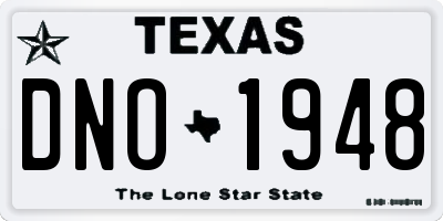 TX license plate DNO1948