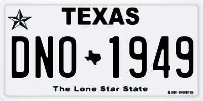 TX license plate DNO1949