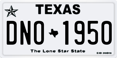 TX license plate DNO1950