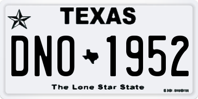 TX license plate DNO1952
