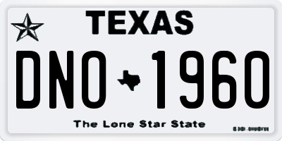 TX license plate DNO1960