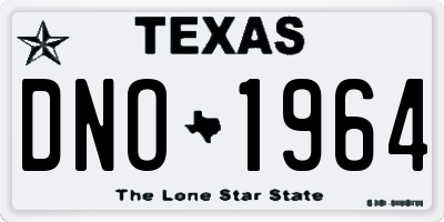TX license plate DNO1964