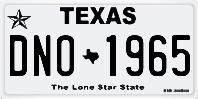 TX license plate DNO1965