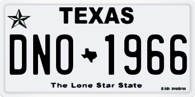 TX license plate DNO1966