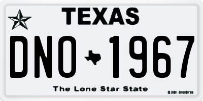 TX license plate DNO1967