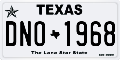 TX license plate DNO1968