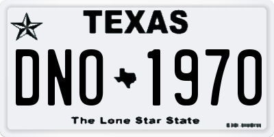 TX license plate DNO1970