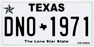 TX license plate DNO1971