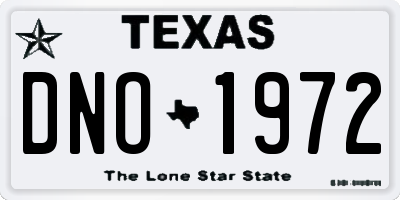 TX license plate DNO1972
