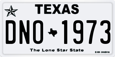 TX license plate DNO1973