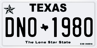 TX license plate DNO1980