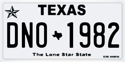 TX license plate DNO1982