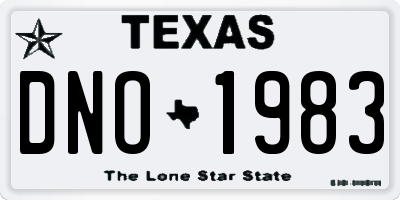 TX license plate DNO1983