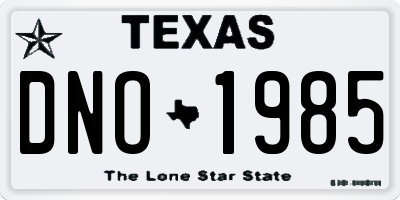 TX license plate DNO1985