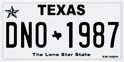TX license plate DNO1987
