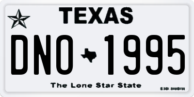 TX license plate DNO1995