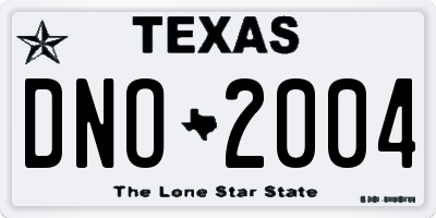 TX license plate DNO2004