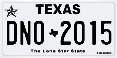 TX license plate DNO2015