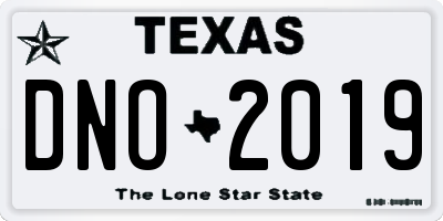 TX license plate DNO2019