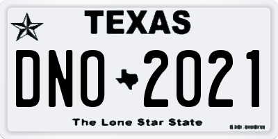 TX license plate DNO2021