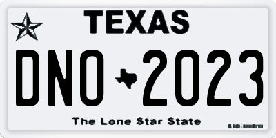 TX license plate DNO2023