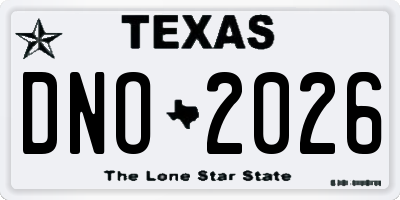 TX license plate DNO2026