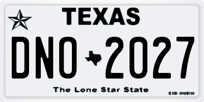 TX license plate DNO2027