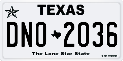 TX license plate DNO2036