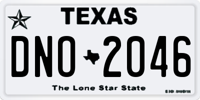 TX license plate DNO2046