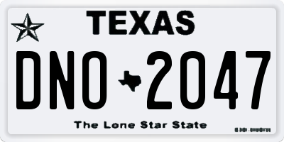 TX license plate DNO2047