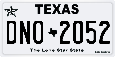 TX license plate DNO2052