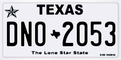 TX license plate DNO2053