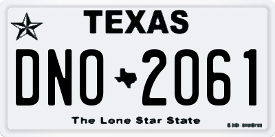 TX license plate DNO2061