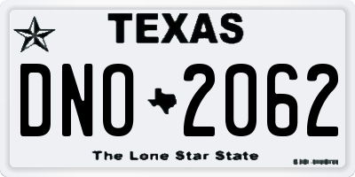 TX license plate DNO2062