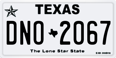 TX license plate DNO2067