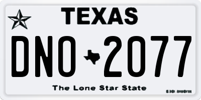TX license plate DNO2077