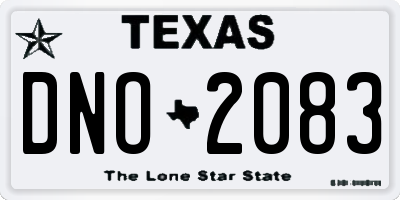 TX license plate DNO2083