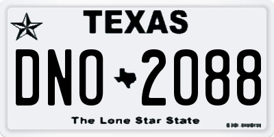 TX license plate DNO2088