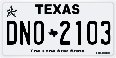 TX license plate DNO2103