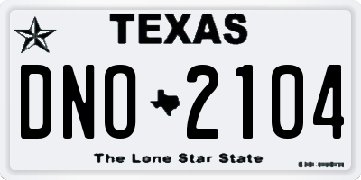 TX license plate DNO2104