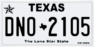 TX license plate DNO2105
