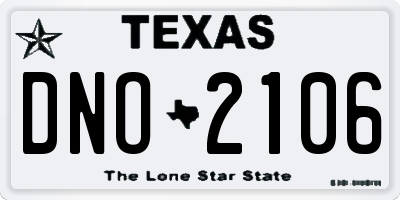 TX license plate DNO2106