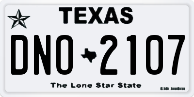 TX license plate DNO2107