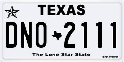 TX license plate DNO2111