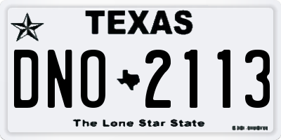 TX license plate DNO2113