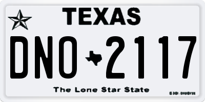 TX license plate DNO2117