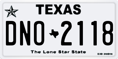 TX license plate DNO2118