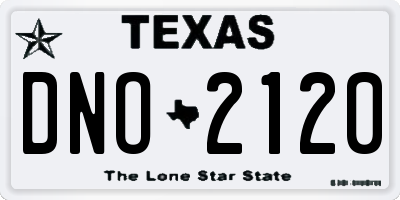 TX license plate DNO2120