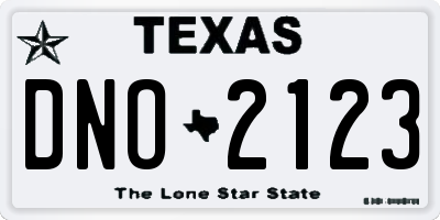 TX license plate DNO2123